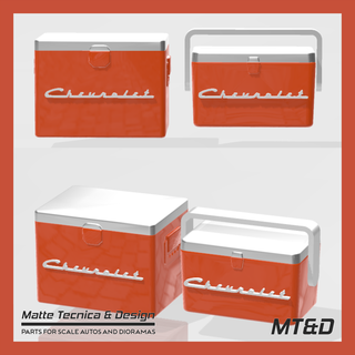 2 modelos chevy gelo caixa vintage resfriador escala automóveis dioramas peito 1 24 25 Tamiya revele modelo diecast diorama 3d print model - Mito3D