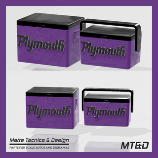 2 modelos Plymouth gelo caixa vintage resfriador escala automóveis dioramas peito 1 24 25 Tamiya revele modelo diecast diorama 3d print model - Mito3D