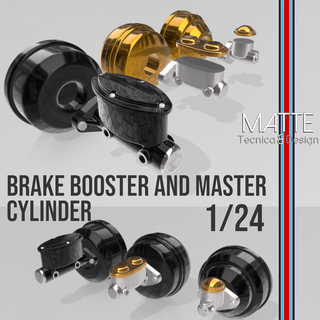 another master cylinder brake booster set 3 master cylinder brake booster brake booster diorama 1 24 1 25 tamiya revell scale model 1 25 1 24 diecast autos  3d print model - Mito3D