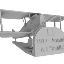 ansaldo un1 bolilla piano scala modello guerra caccia biplano ww1 3d print model - Mito3D
