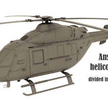 ansat helicopter art sla dlp fdm armed forced air chopper aircraft rotor plane engine jet breath oxygen 3d print model - Mito3D