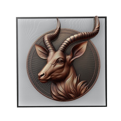 antilope animale sollievo arte animali yeggi mito3d fallimento google ciondoli medaglione animal relief wall art parete 3d print model - Mito3D