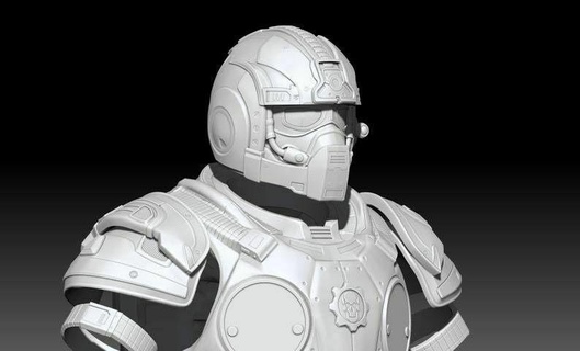 Anthony karminrot Helm Rüstung Cosplay Zahnräder Krieges Lebensgröße Stütze Replik Spiel Deltasquad 3d print model - Mito3D
