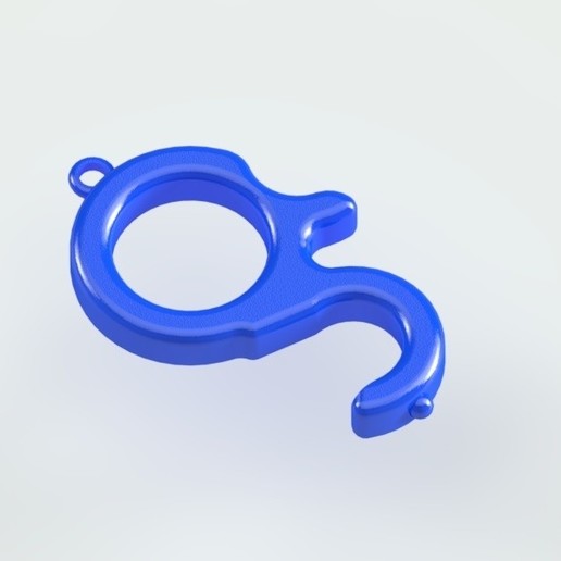 anti virüs kapı Kulp destek anahtarlık koronavirüs 3D print model - Mito3D