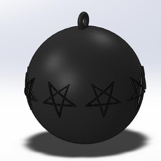 anti christmas tree ball black metal heads w pentagram hd stl decoration decorations death heavy xmas decor deco home 3d print model - Mito3D