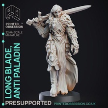 anti paladin - long blade hell hath fury 32mm scale pre-supported 3d print model - Mito3D