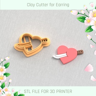 anti valentine's day broken heart polymer clay cutter 3d print model - Mito3D
