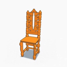 antica sedia casa mobili il design interni giocattolo vintage 3d print model - Mito3D