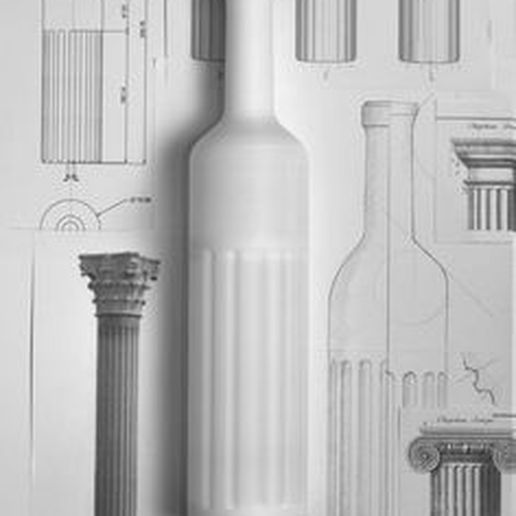 antique column bottle 3D print model - Mito3D
