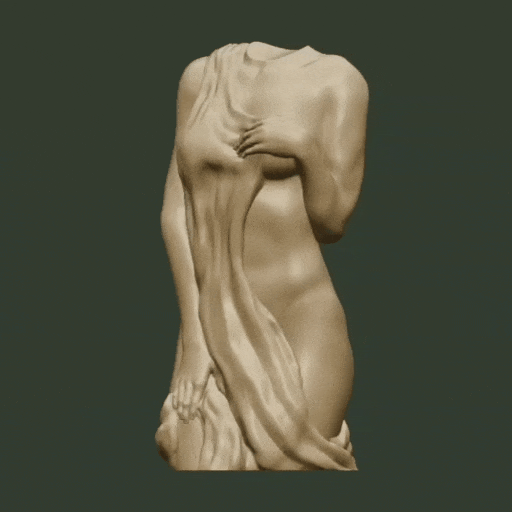 antico femmina torso candela donna corpo 3D print model - Mito3D