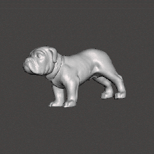 antique figure américain bouledogue chien art 3d print model - Mito3D