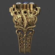 antigos senhores homens anel de pavão jóias ouro zbrush cnc prata antiguidades jóia jewell birdring hindu deus indiana pássaro galo printable 3dprint diamante rhino anéis 3d print model - Mito3D