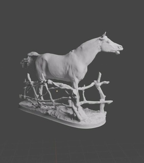antique cheval mignonne animal créature jardin statue ornements 3d print model - Mito3D