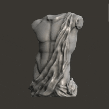 antique male torso + smooth skin candle 3d print model - Mito3D
