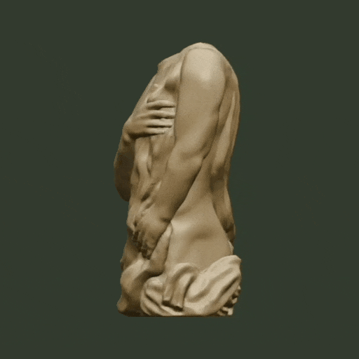antique Masculin torse bougie homme corps intérieur 3D print model - Mito3D