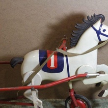antiguo pedal caballo cola melena urss Soviético metal coche vehiculo partes cabello 3d print model - Mito3D