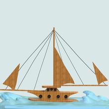 antique navire art bois antiqueship bateau vieux la sculpture décor jouet de décoration artistique nostalgique voile 3d print model - Mito3D