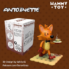 Antoinette letterario riccio serie arte giocattolo collezione Volpe peloso carina collezionabile figure wammy 3d print model - Mito3D