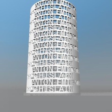 anton-emily-edouard-ghislain kişiselleştirilebilen kalem tutucu sanat pot kule mektuplar pi keçeleri ofis 3d print model - Mito3D