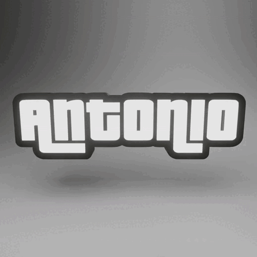 antonio - illuminated sign 3D print model - Mito3D