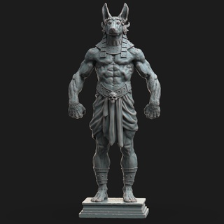 anubis Art egypt ancient god statue pharaoh fantasy art character mythology male anatomy history sculpture jewelry printable miniature collectible figure 3d print model - Mito3D