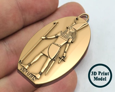 Anubis kolye Mısır firavunlara ait Sanat takı gümüş kakmacılık 3dsmax mücevher kolyeler döküm Antik yazıtlar stl 3d print model - Mito3D