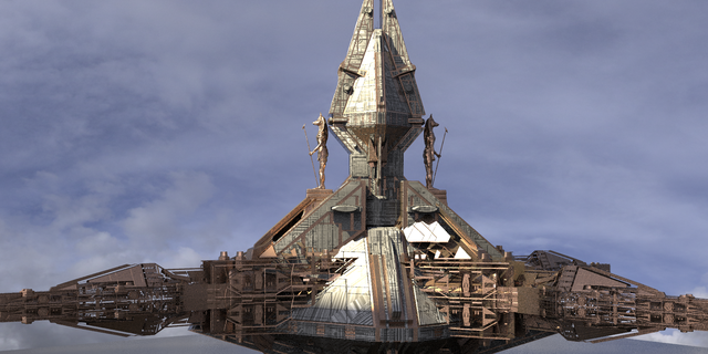 anubi orologio piramide Torre 3 tatooine Guerre stellari spazio gonk nave montagna rocce alieno architettonico rovinare sci fi 3d print model - Mito3D