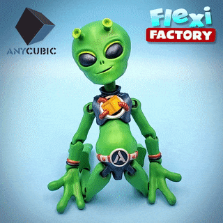 anycubic flexi print in place extraterrestre flexible posable juguete articulado daniel sopala fábrica impresión sitio gratis 3d print model - Mito3D