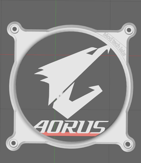Aorus 120 mm ventilateur grille engrener mesh aorusultra gigaoctet mtl 120mm pc jeu mods modding 3d print model - Mito3D