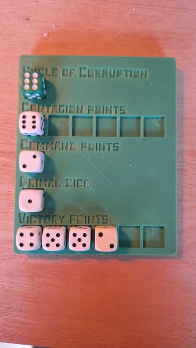 aos nurgle gioco tracker età of sigmar dado vassoio 3d print model - Mito3D