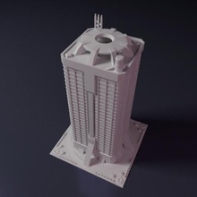 apartment block building board games like monsterpocalypse city tabletop apartmant 3d print model - Mito3D
