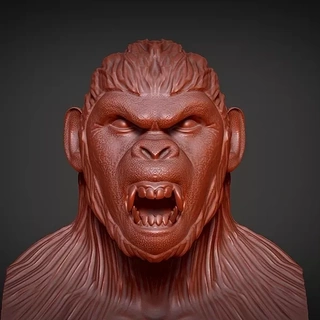 scimmia arte deco animale re kong 3d print model - Mito3D