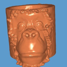 ape gorilla chimp monkey planter flowerpot easy print planters animal flower pot animals 3d print model - Mito3D