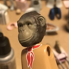 scimmia testa personalizzato 3d resina stampato figura scala playmobil gioco giocattoli arte giocattolo caschi esercito miniature medievale casa delle bambole 3d print model - Mito3D