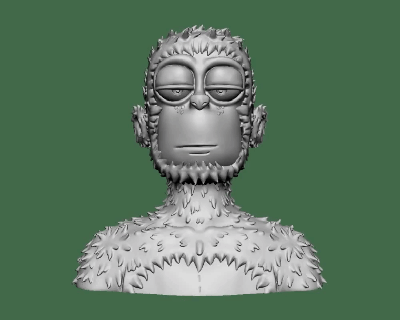 Affe nft 11 gelangweilt Avatare 3d Kunst Skulpturen apenft 3d print model - Mito3D