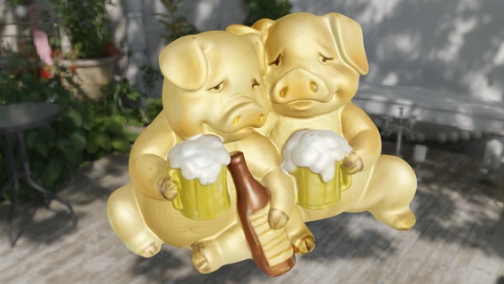 apero cerdo animal Cerdo tocino rosado cerveza alcohol beber 3d print model - Mito3D