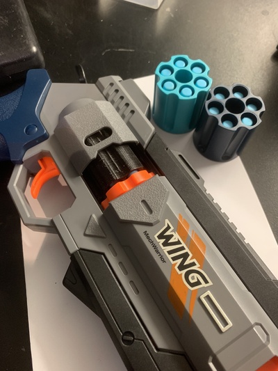 apice leggende braccio destro pistola mini nerf ricambio cilindro dardo mod giocattolo cosplay ricambi airsoft springer 3d print model - Mito3D