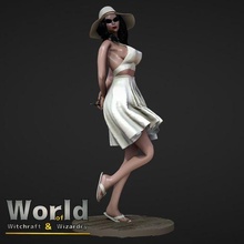 aphrodite geroti - witchcraft & wizardry female girl human roleplay rpg sexy wizard women miniature wand witch roleplaying tabletop dnd teen role-playing pathfinder busty boobs 75mm 3d print model - Mito3D