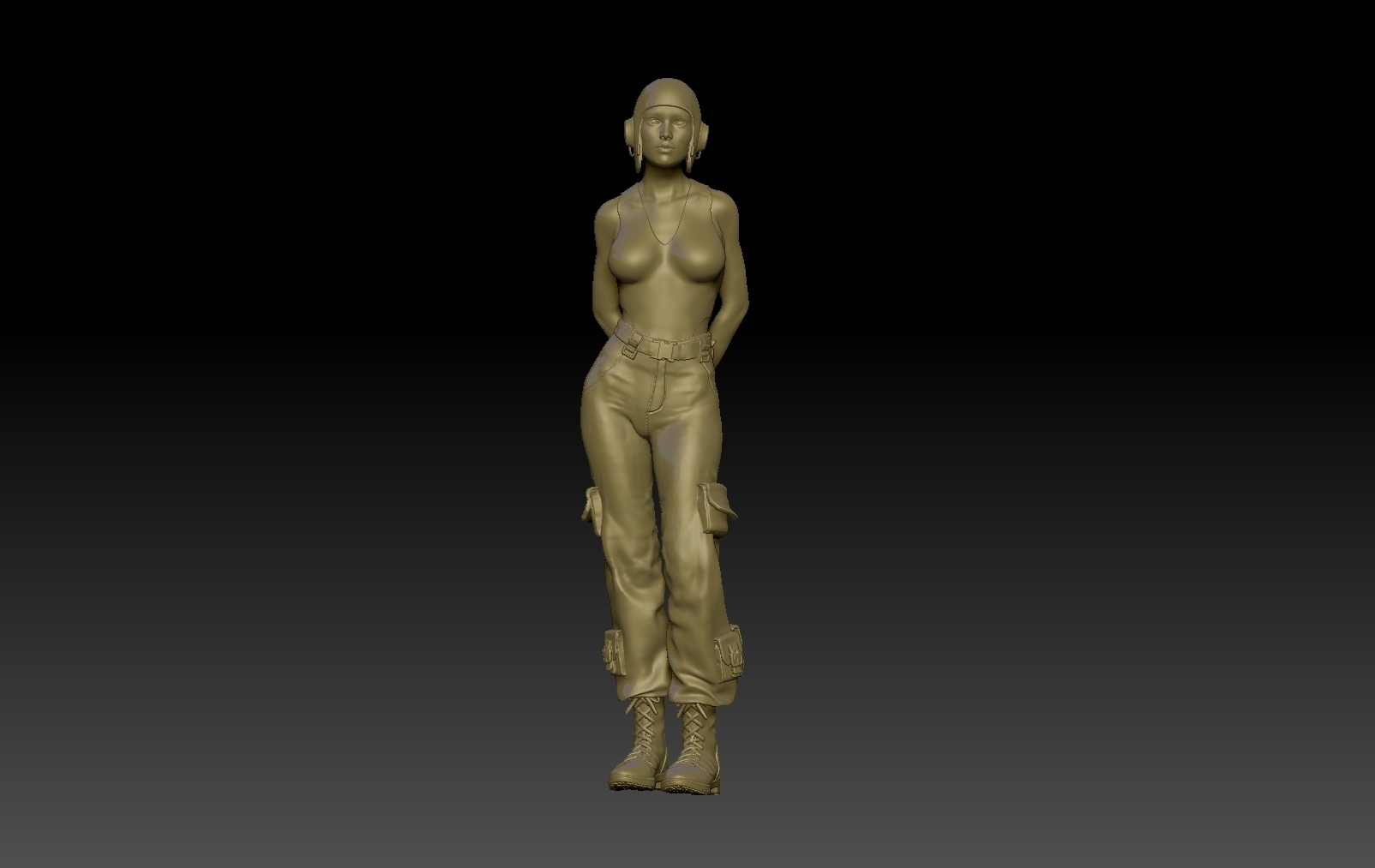 apocalypse garage military girl 3D print model - Mito3D