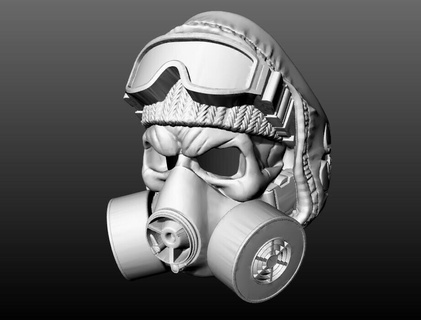apocalyptique gaz masque bague bijoux anneaux or bijou sterling brillant crâne radioactif engagement platine argent imprimable 3d print model - Mito3D