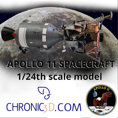 apollo 11 1 24th complete model nasa moon saturn neil armstrong 3d print model - Mito3D