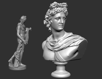 Apollon buste 3d print model - Mito3D