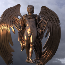 Apollo sole Dio scultura alato 2 3d print model - Mito3D