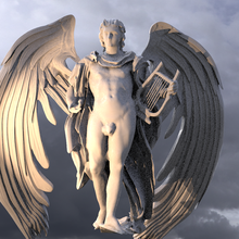 apollo sun god sculpture winged 3d print model - Mito3D