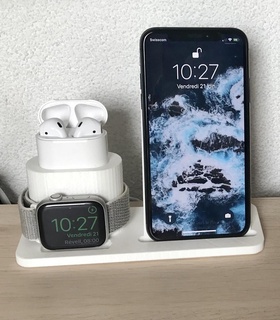 apple 3 1 charging station ikea qi airpods charger holder stand watch dock iphone wireless mobile phone smartpone tablet 3d print model - Mito3D