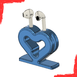 apple airpods holder air pods headphone iphone home headphones light heart new cool 3d print model - Mito3D