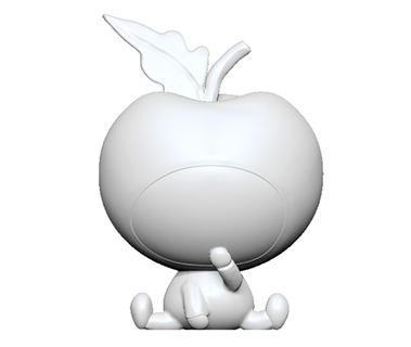 apple cartoon figure decoration art paint toy 3d print model - Mito3D