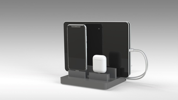 Mela ricarica stazione i phone ipad airpods pro attracco tavoletta cellulare regalo idee Accessori 3d print model - Mito3D
