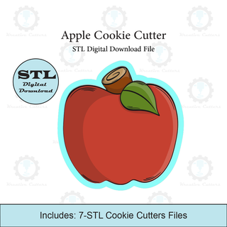 apple cookie cutter stl file cutters teacher school 3d print model - Mito3D