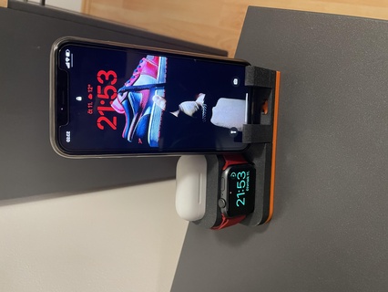 elma rıhtım istasyon Airpod'lar şarj cihazı profesyonel ayakta durmak izlemek iphone 11 12 13 14 se xr seyyar telefon 3d print model - Mito3D